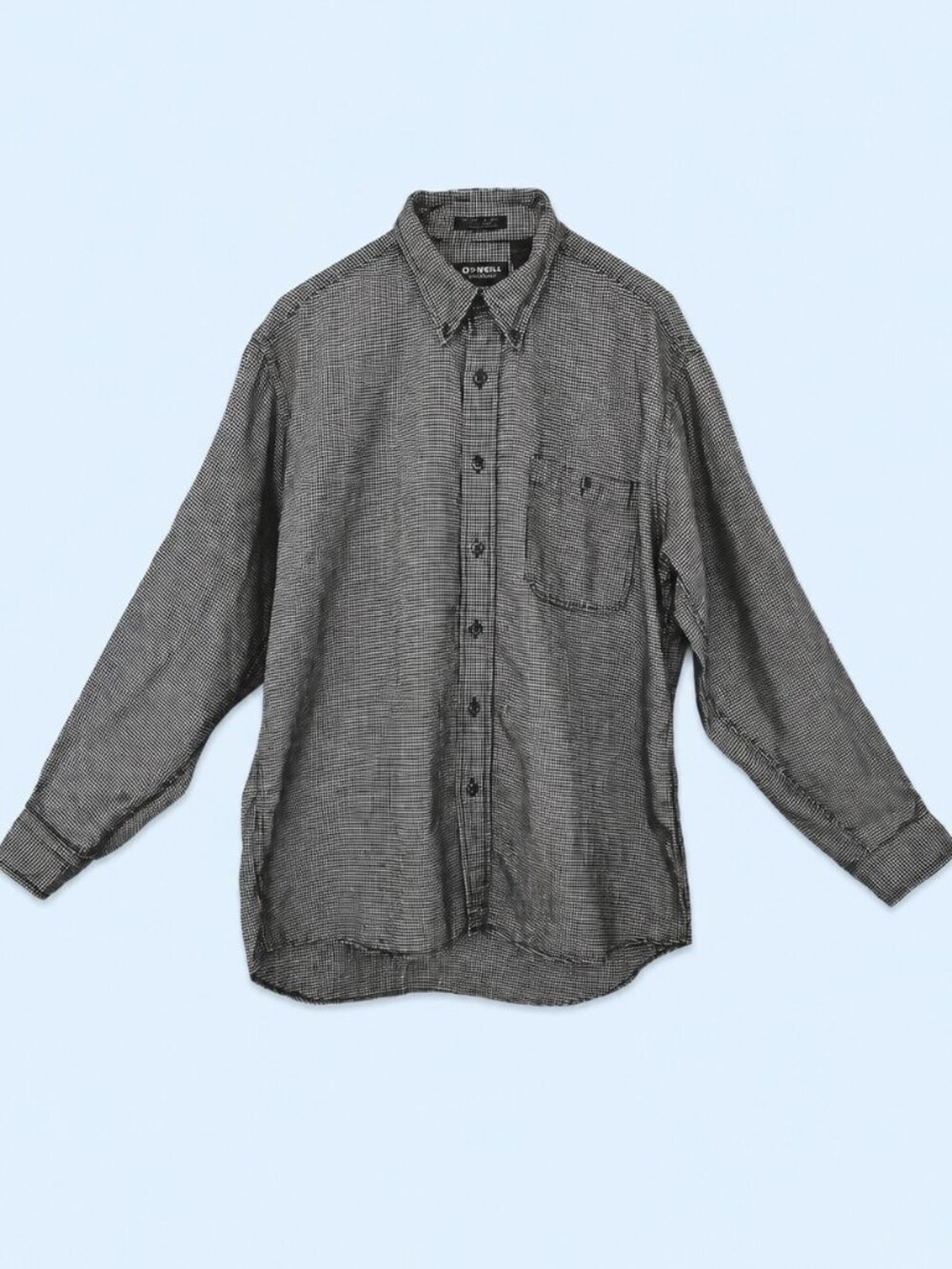 Osh Kosh B'Gosh Men's Black/White Houndstooth Long Sleeve Casual Shirt - L